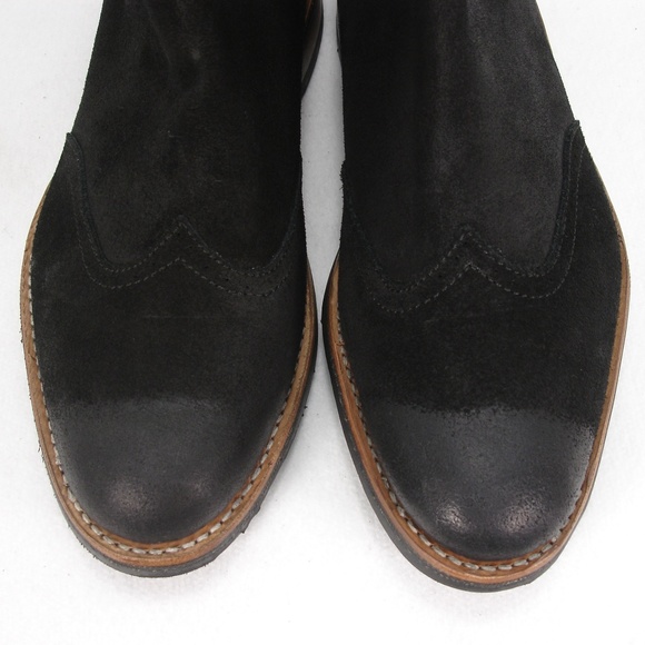 NEW J.D.FISK BLACK SUEDE WINGTIPS ANKLE BOOTS 12 main image 7